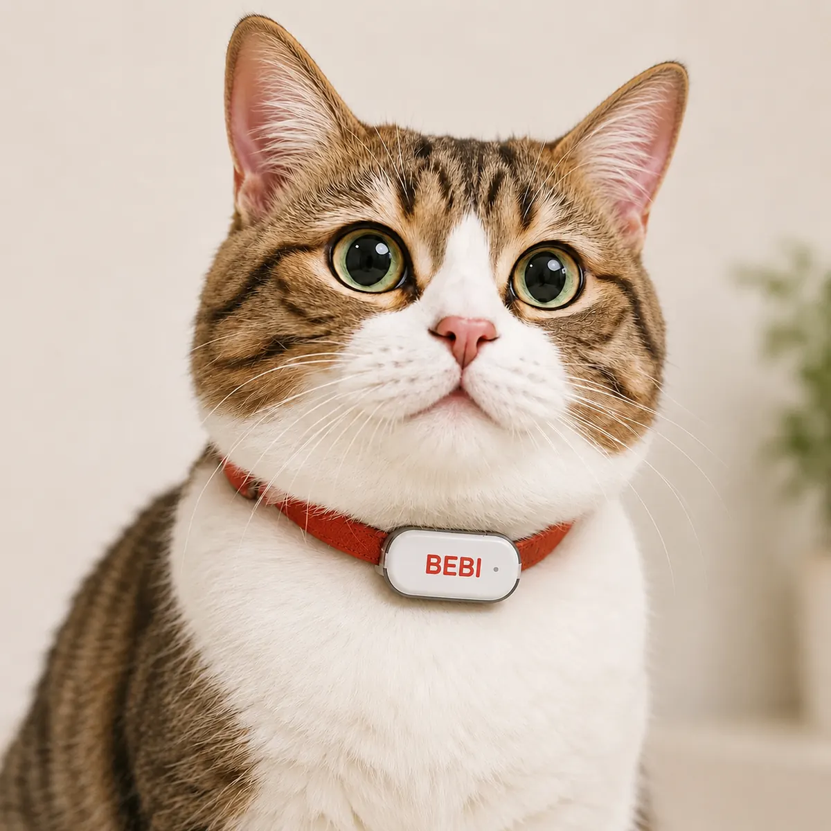 Cat wearing BEBI GPS tracker